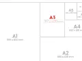 Diagrama de tamaños de papel ISO. El A3, con medida a3 plus, se muestra junto a otros formatos como A1, A2, A4, A5, A6 y A7.
