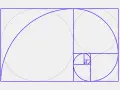 Espiral dorada que se expande, dividiendo rectángulos en proporciones perfectas.