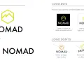 Ejemplos de logo de Nomad: primario, secundario, y usos correctos e incorrectos.