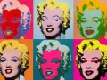 Seis retratos icónicos de Marilyn Monroe, cada uno con colores vibrantes y contrastantes, son un ejemplo clásico de las obras de arte de Andy Warhol.