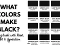 Guía de cómo se hace el color negro con diferentes tipos de negro: marfil, grafito, cálido, frío y digital.