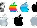 Evolución de los logos Apple: desde el antiguo grabado hasta los modernos diseños monocromáticos y de colores.