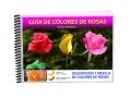 Guía de colores de rosas con una rosa roja, una amarilla y el rosa mas rosa del mundo. Muestra la descripción y mezcla de colores.