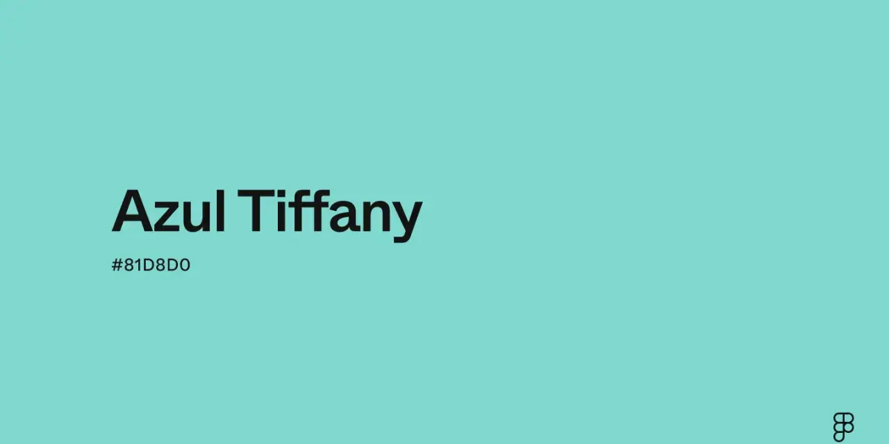El color azul tiffany, un tono vibrante y refrescante, se muestra en pantalla con su código hexadecimal #81D8D0.