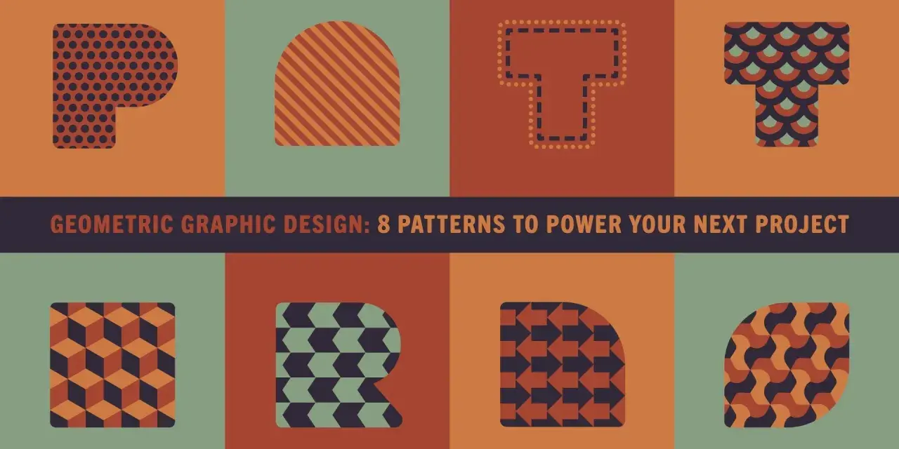 Ocho diseños geométricos, cada uno un patrón único. Explora que es un patrón para inspirar tu próximo proyecto.