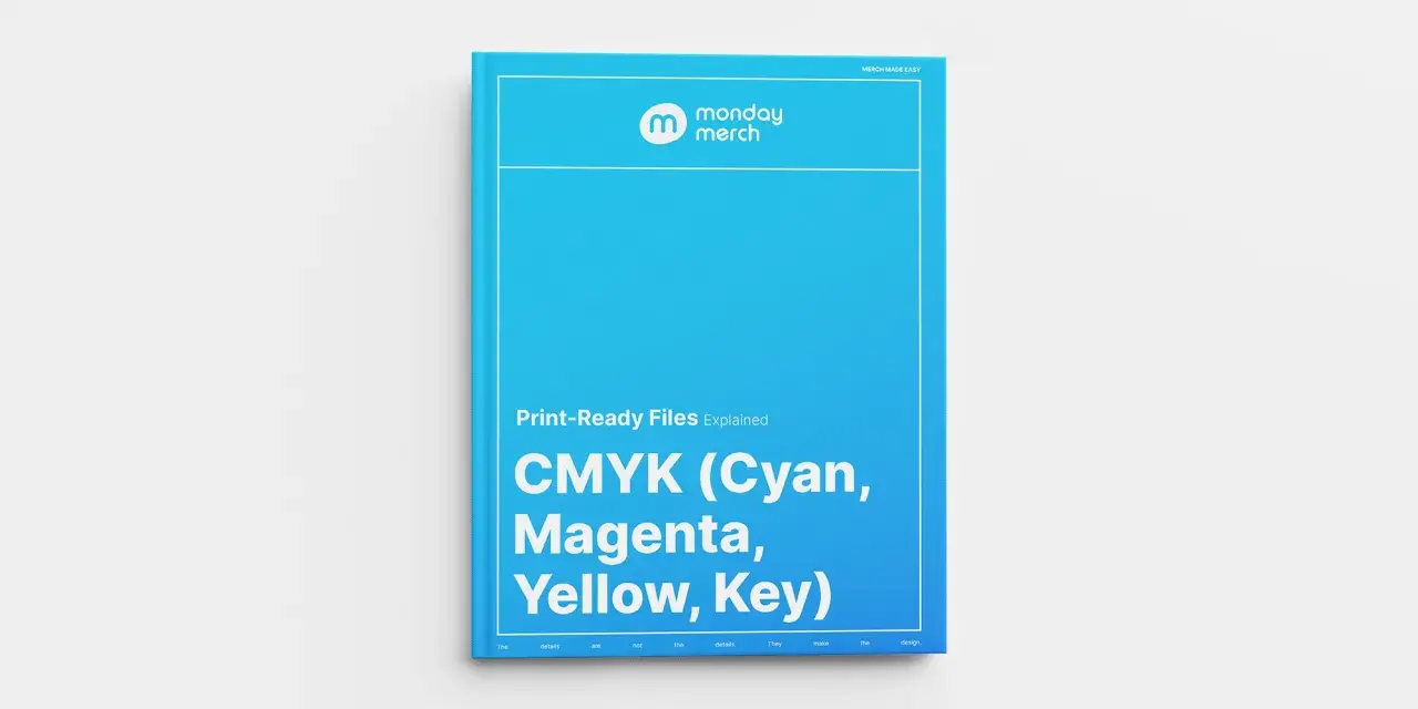 Libro sobre archivos CMYK (Cyan, Magenta, Yellow, Key) con portada de color cian vibrante.