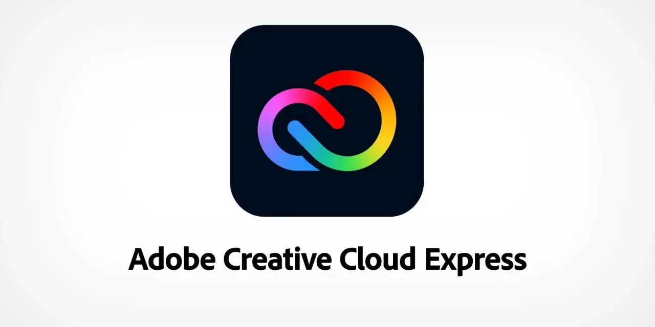 El logo de Adobe Creative Cloud Express, que es una herramienta para crear contenido visual rápidamente.