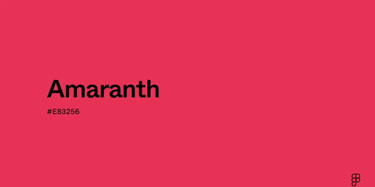 El color amaranto, un vibrante tono rosado intenso, se muestra con su código hexadecimal #E83256.