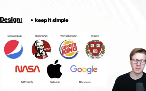Ejemplos de ideas de logos: Pepsi, KFC, Burger King, Harvard, NASA, Apple y Google.