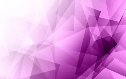 Formas geométricas superpuestas en un degradado de color purpura, creando un efecto de profundidad y movimiento.