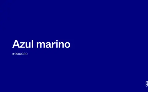 El texto "Azul marino" y el código "#000080" sobre un fondo de color azul marino profundo.