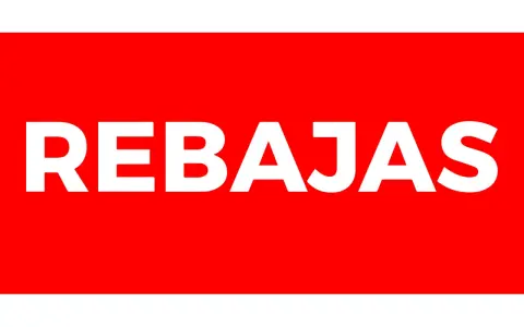 Carteles de rebajas para imprimir gratis. Texto blanco sobre fondo rojo brillante. ¡Aprovecha las ofertas!