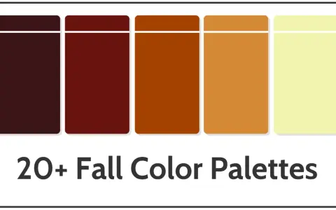 Cinco rectángulos con degradados de colores otoñales: marrón oscuro, burdeos, naranja quemado, ocre y amarillo pálido.