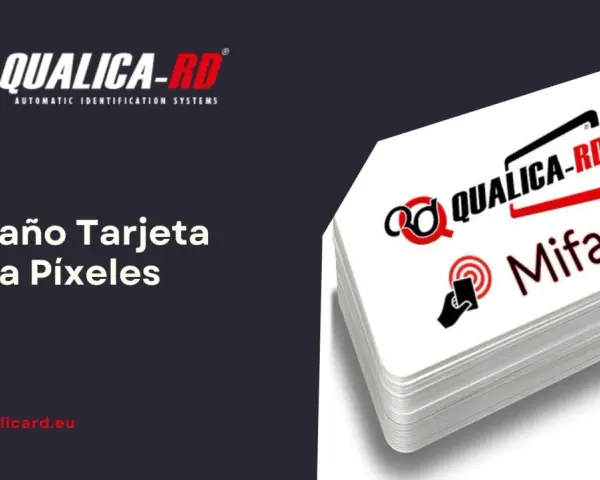 Pila de tarjetas Mifare de tamaño tarjeta Visa, con logo Qualica-RD.