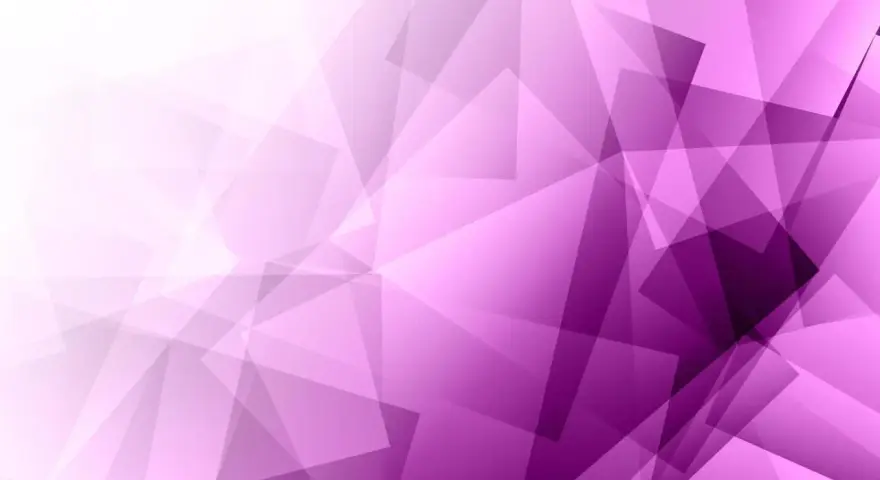 Formas geométricas superpuestas en un degradado de color purpura, creando un efecto de profundidad y movimiento.