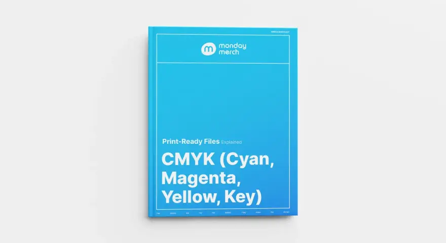 Libro sobre archivos CMYK (Cyan, Magenta, Yellow, Key) con portada de color cian vibrante.