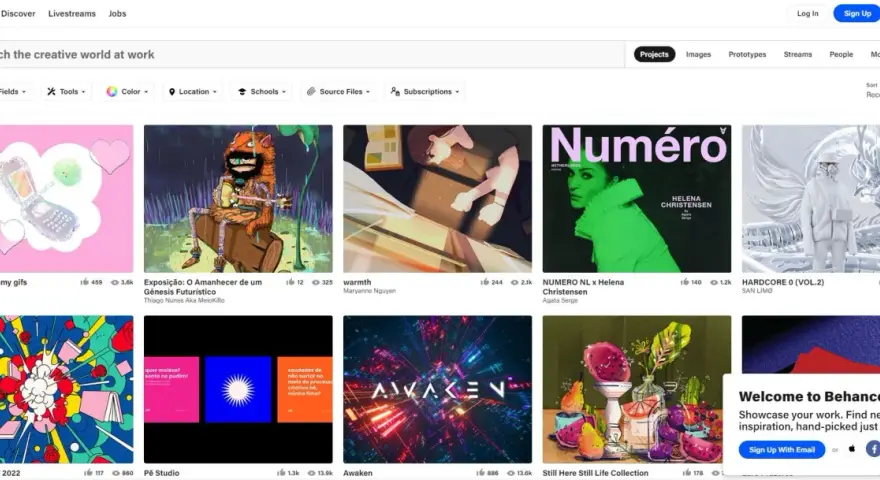 Explora Behance que es: un mundo de creatividad con GIFs brillantes, arte futurista, moda impactante y más.