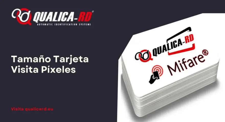 Pila de tarjetas Mifare de tamaño tarjeta Visa, con logo Qualica-RD.