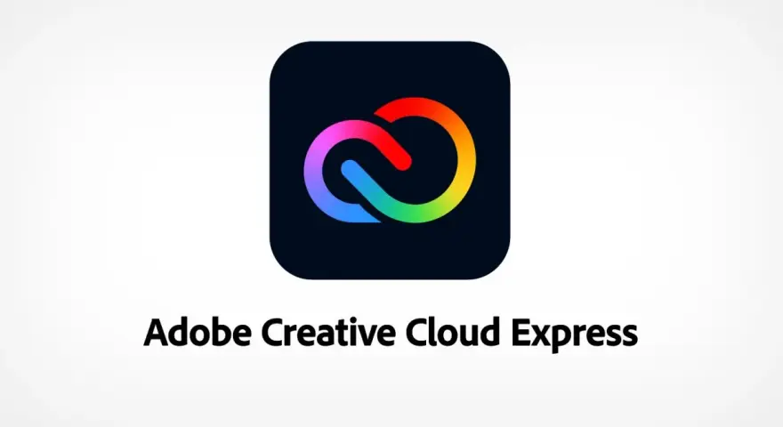 El logo de Adobe Creative Cloud Express, que es una herramienta para crear contenido visual rápidamente.