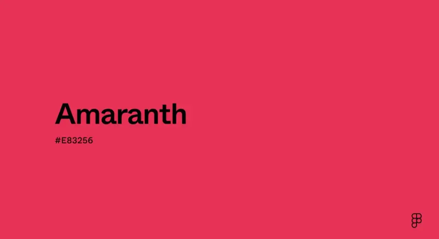 El color amaranto, un vibrante tono rosado intenso, se muestra con su código hexadecimal #E83256.