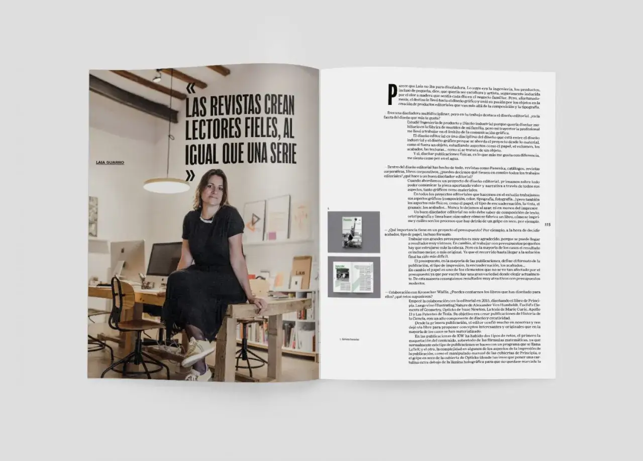 Laia Guarro, dise&ntilde;adora, habla sobre la creaci&oacute;n de revistas de dise&ntilde;o y su pasi&oacute;n por el dise&ntilde;o editorial, destacando la importancia de los detalles f&iacute;sicos.