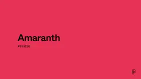 El color amaranto, un vibrante tono rosado intenso, se muestra con su código hexadecimal #E83256.